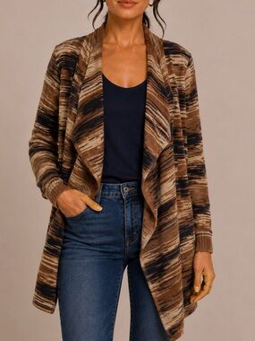 Striped Open Cardigan